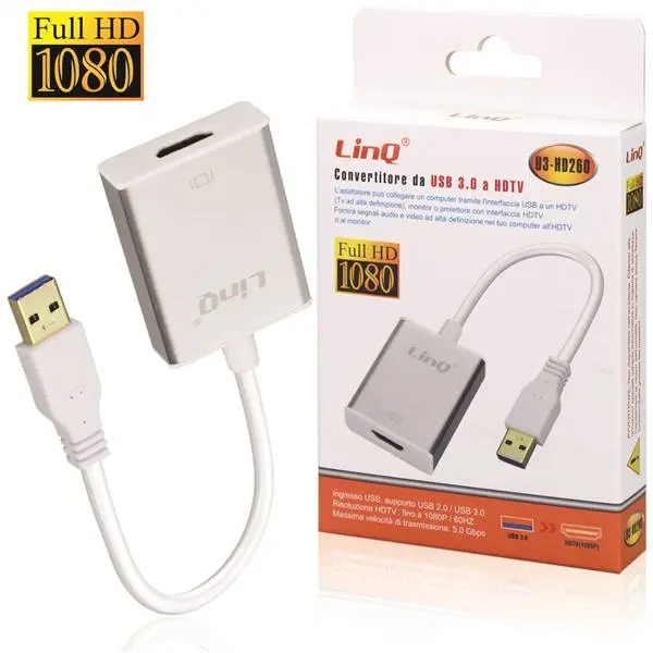 ADATTATORE CONVERTITORE DA USB 3.0 A HDMI PN