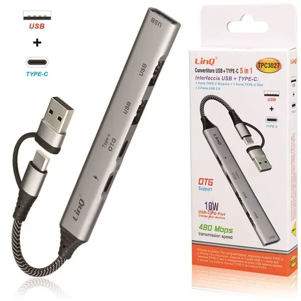 ADATTATORE CONVERTITORE OTG TYPE-C E USB PN