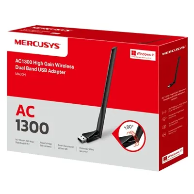 ADATTATORE WIFI USB MA30H AC1300 DUAL BAND CON ANTENNA MERCUSYS