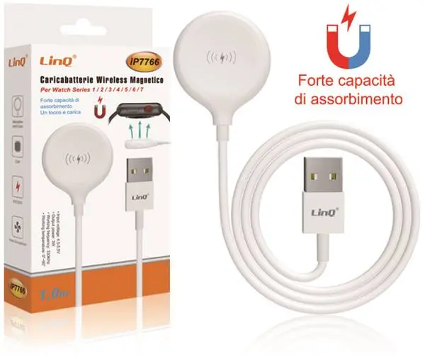 ALIMENTATORE WIRELESS MAGNETICO PER WATCH SERIES PN