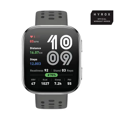 Amazfit Bip 6 Charcoal 5 cm (1.97") AMOLED Digitale 390 x 450 Pixel Touch screen Argento GPS (satellitare)