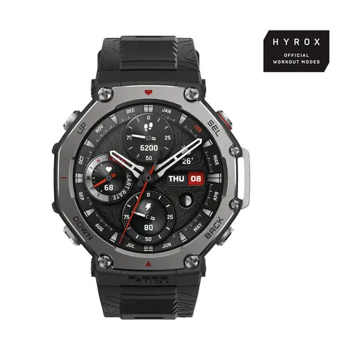 Amazfit T-Rex 3 3,81 cm (1.5") AMOLED 48.5 mm Digitale 480 x 480 Pixel Touch screen Nero Wi-Fi GPS (satellitare)