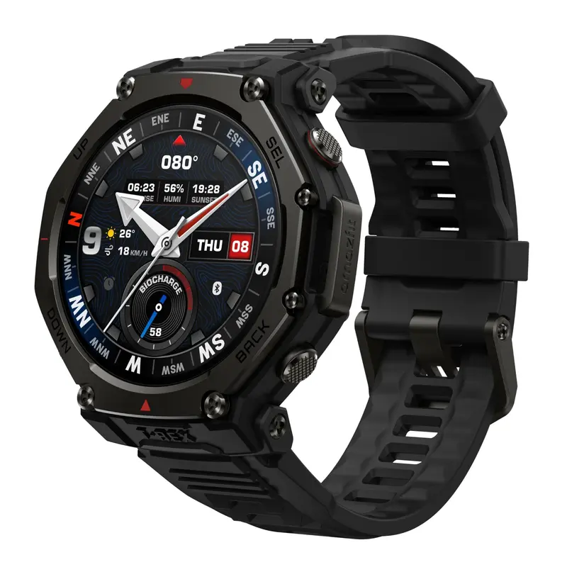 Amazfit T-rex 3 Pro 3,35 cm (1.32") AMOLED 44 mm Digitale 466 x 466 Pixel Touch screen Nero Wi-Fi GPS (satellitare)