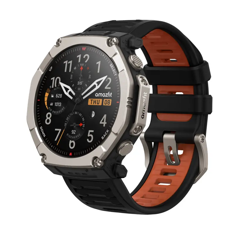 Amazfit T-Rex Ultra 2 129,5 cm (51") AMOLED 51 mm Digitale 480 x 480 Pixel Touch screen Titanio Wi-Fi GPS (satellitare)
