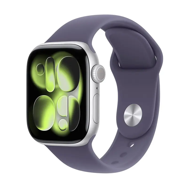 APPLE WATCH SERIES 11GPS E CELLULAR 42MM SILVER ALUMINIUM CASE WITH PURPLE FOG SPORT BAND, S/M