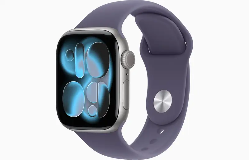 APPLE WATCH SERIES 11GPS E CELLULAR 46MM SILVER ALUMINIUM CASE WITH PURPLE FOG SPORT BAND, M/L