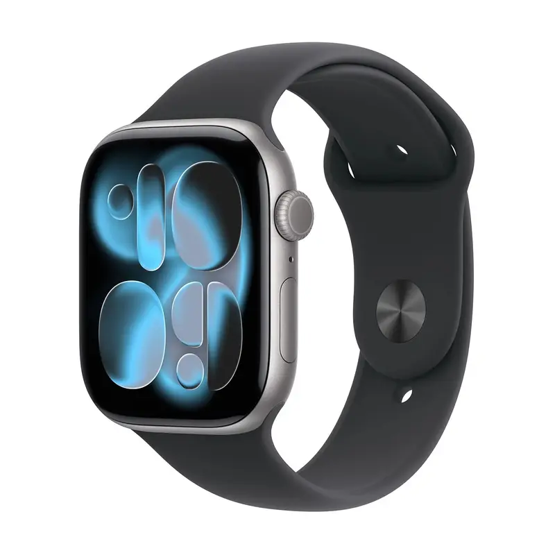 APPLE WATCH SERIES 11GPS E CELLULAR 46MM SPACE GREY ALUMINIUM CASE WITH BLACK SPORT BAND, M/L