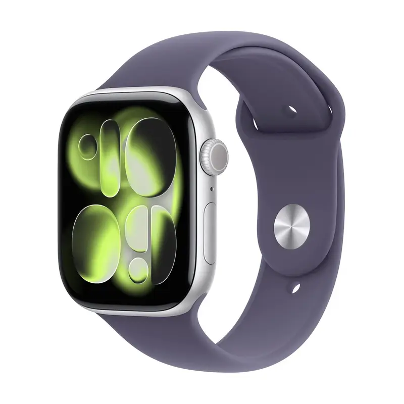 APPLE WATCH SERIES 11GPS46MMSILVER ALUMINIUM CASE WITH PURPLE FOG SPORT BAND, M/L
