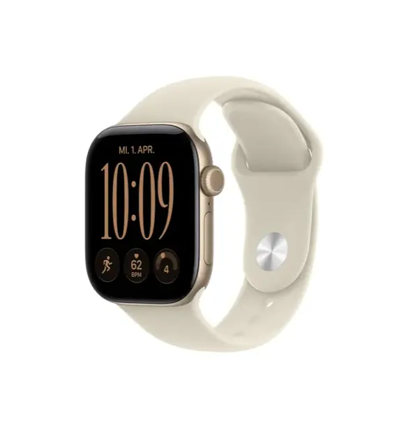 Apple Watch Series 12 GPS 42mm Cassa in alluminio color oro chiaro con cinturino Sport color sabbia - S/M