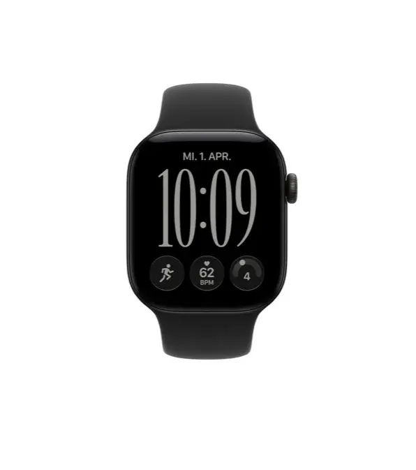 Apple Watch Series 12 GPS 42mm Cassa in alluminio nero con cinturino Sport nero - S/M
