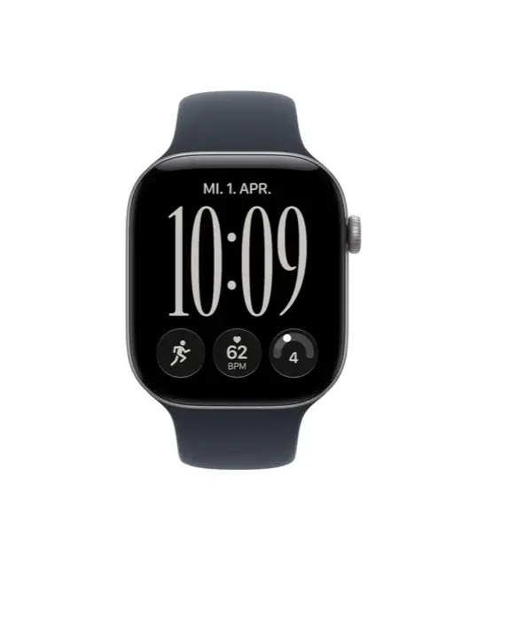 Apple Watch Series 12 GPS 46 mm Custodia in alluminio grigio siderale con cinturino sportivo blu navy - M/L