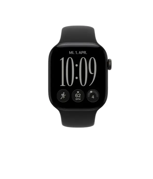 Apple Watch Series 12 GPS + Cellular 42mm Cassa in alluminio nero con cinturino Sport nero - S/M