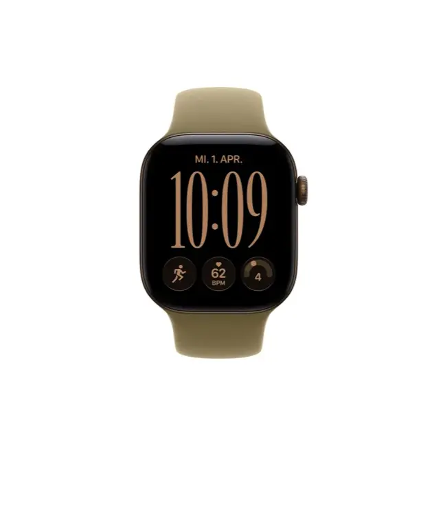 Apple Watch Series 12 GPS + Cellular 42mm Dark Bronze Aluminium Case with Olive Sport Band - S/M