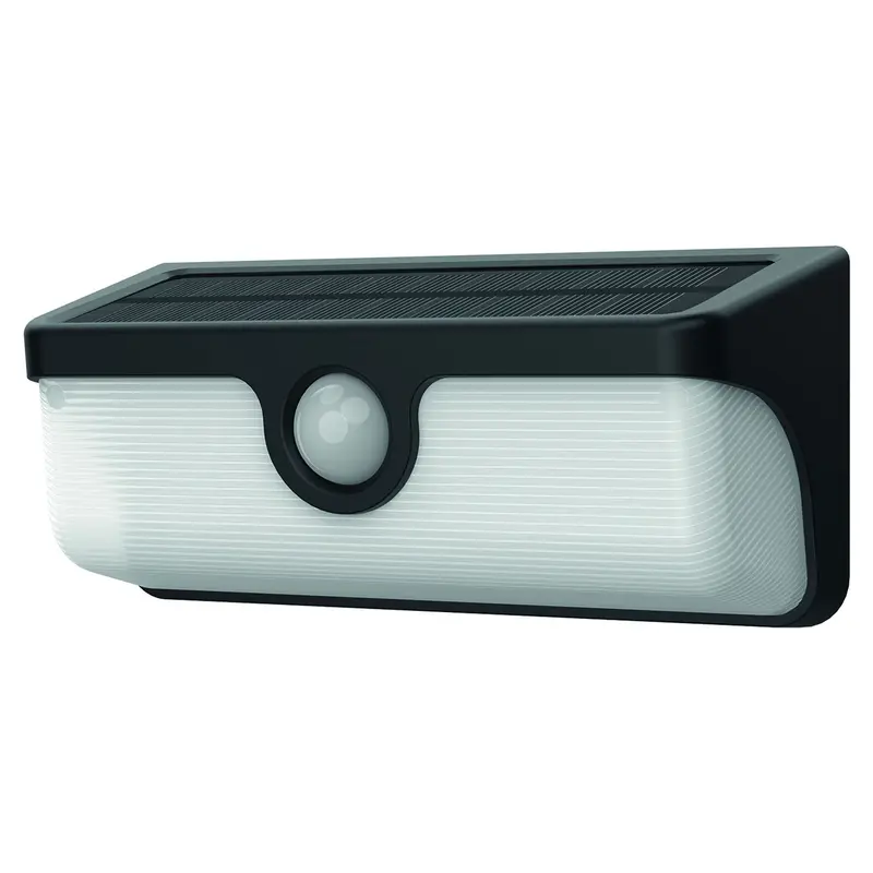 Applique a LED da esterno a batteria ricaricabile tramite pannello solare integrato, Sensore di Movimento incorporato, Potenza 7W equivalenti a 45W, impermeabile IP65, Luce Naturale 4000K, 500 Lumen