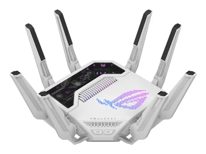 ASUS ROG Rapture GT-BE19000AI router wireless 10 Gigabit Ethernet Tri-band (2,4 GHz/5 GHz/6 GHz) Bianco