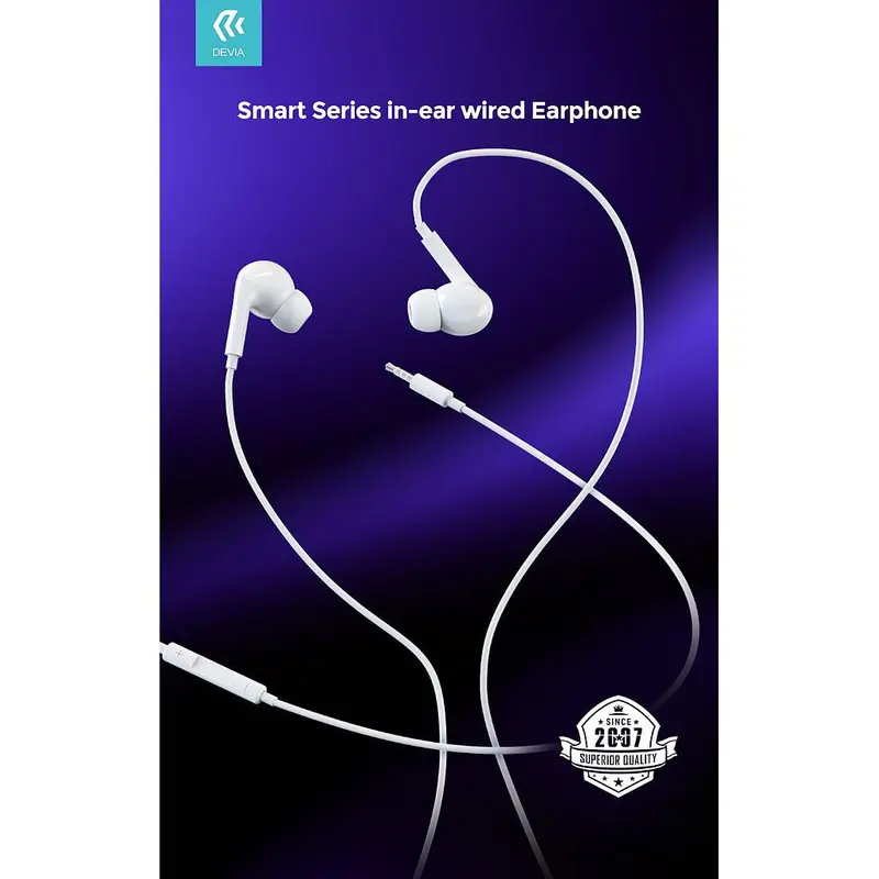 AURICOLARI CON MICROFONO DEVIA DEEP35M697 BIANCO