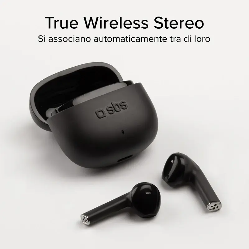 Auricolari wireless con tecnologia True Wireless Stereo TWS One Color Nero
