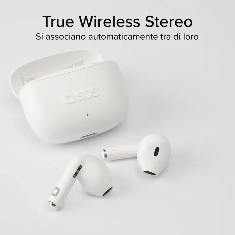 Auricolari wireless TWS semi in-ear SBS Go Pods bianco