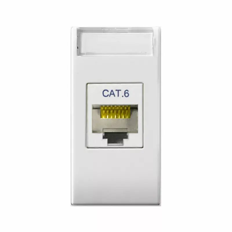 AVE Presa RJ45 CAT6 UTP - non schermata - Domus S44 colore RAL 9010 - finitura lucida - 1 Mod 441027C6