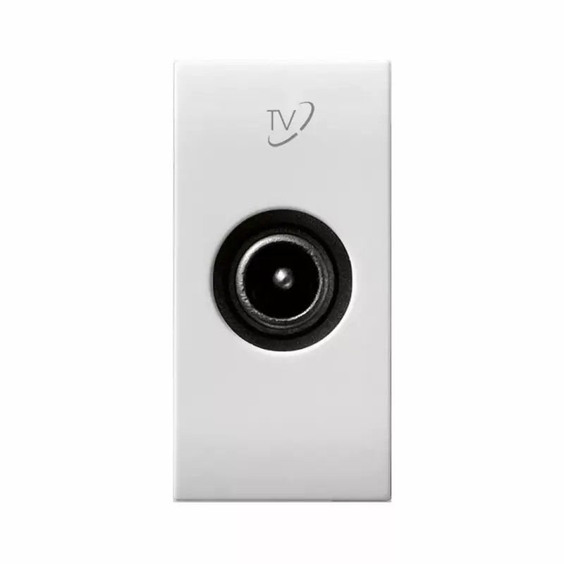 AVE Presa TV/SAT maschio morsetto a vite, Domus S44, colore RAL 9010 - finitura lucida - 1 Mod. 441096M