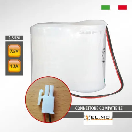 Batteria al litio 7,2 V 14 Ah + conn elmo