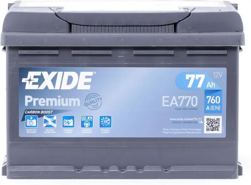 Batteria auto exide 12 V 77 Ah 760 A en