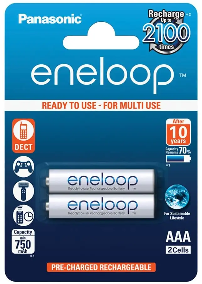 Batteria eneloop Panasonic cordless blister 2 pz.