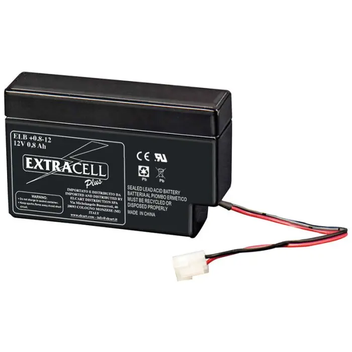 Batteria Extracell al piombo 12 V 0,8 Ah ELB+0.8-12