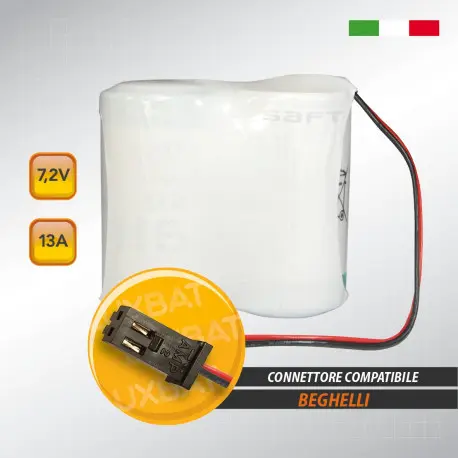 Batteria Litio SAFT 7,2 V 13 Ah Formato D per Antifurto Beghelli 8132