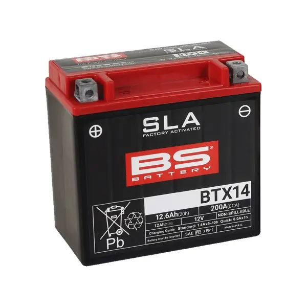 Batteria Moto BS Battery BTX14 12 V 12 Ah AGM