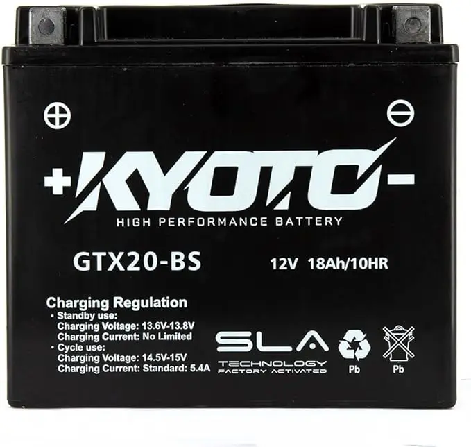 Batteria Moto Kyoto GTX20-BS 12 V 18 Ah AGM