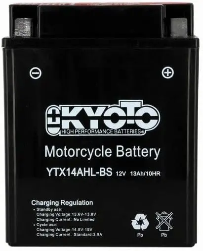 Batteria Moto Kyoto YTX14AHL-BS 12 V 12 Ah AGM