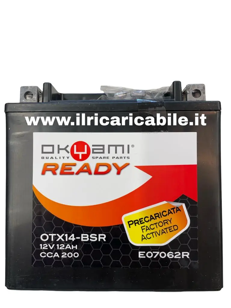 Batteria Moto Okiami OTX14-BSR 12 V 12 Ah AGM
