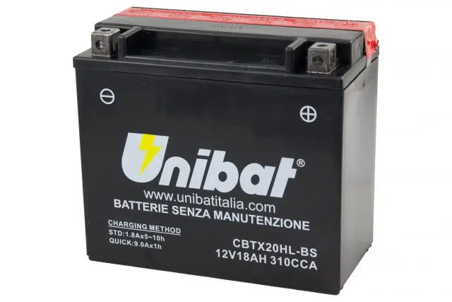 Batteria Moto Unibat CBTX20HL-BS 12 V 18 Ah AGM