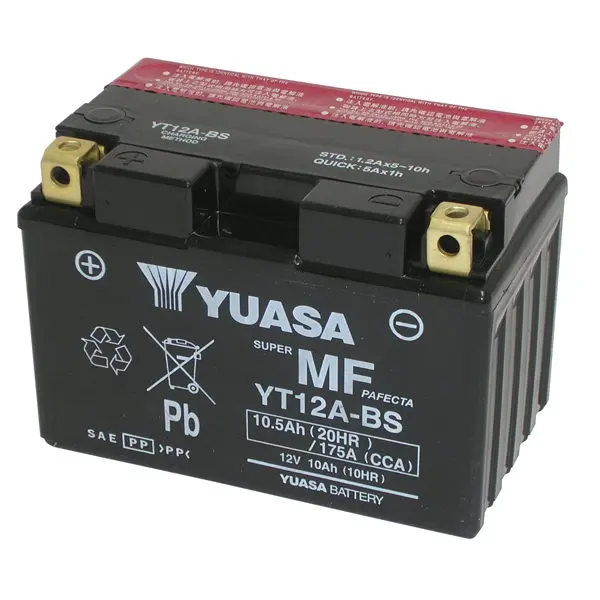 Batteria Moto Yuasa YT12A-BS 12 V 10 Ah AGM