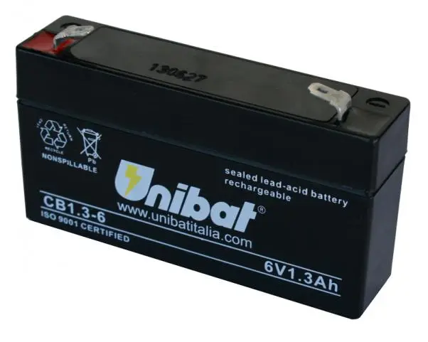 Batteria unibat sla 6 V 1,3 Ah