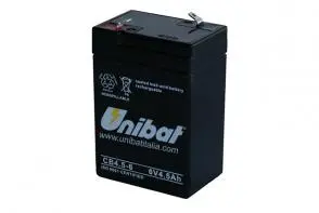 Batteria unibat sla 6 V 4,5 Ah