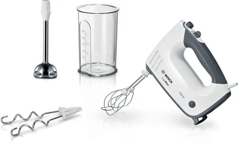 Bosch MFQ37470 Sbattitore, 750 Watt, Bianco/Grigio