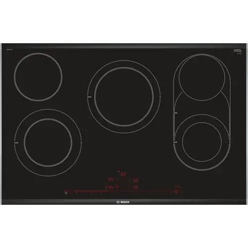 Bosch Serie 8 PKM875DP1D piano cottura Nero, Acciaio inossidabile Da incasso Ceramica 5 Fornello(i)