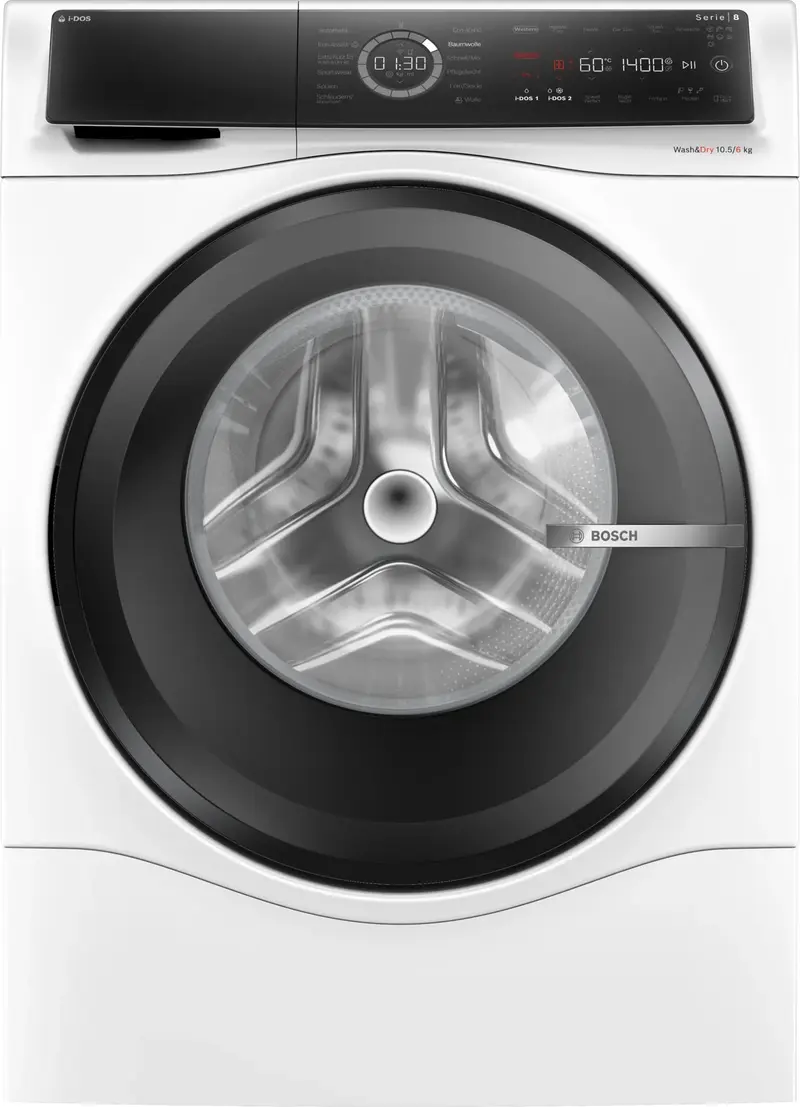 Bosch Serie 8 WNC254A40 lavasciuga Libera installazione Caricamento frontale Bianco D