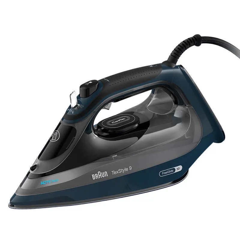 Braun TexStyle 9 0127409002 ferro da stiro Ferro a vapore EloxalPlus soleplate 3200 W Blu scuro