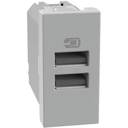 Bticino MatixGO Caricatore USB con due porte Tipo A Grigio JG4191AA