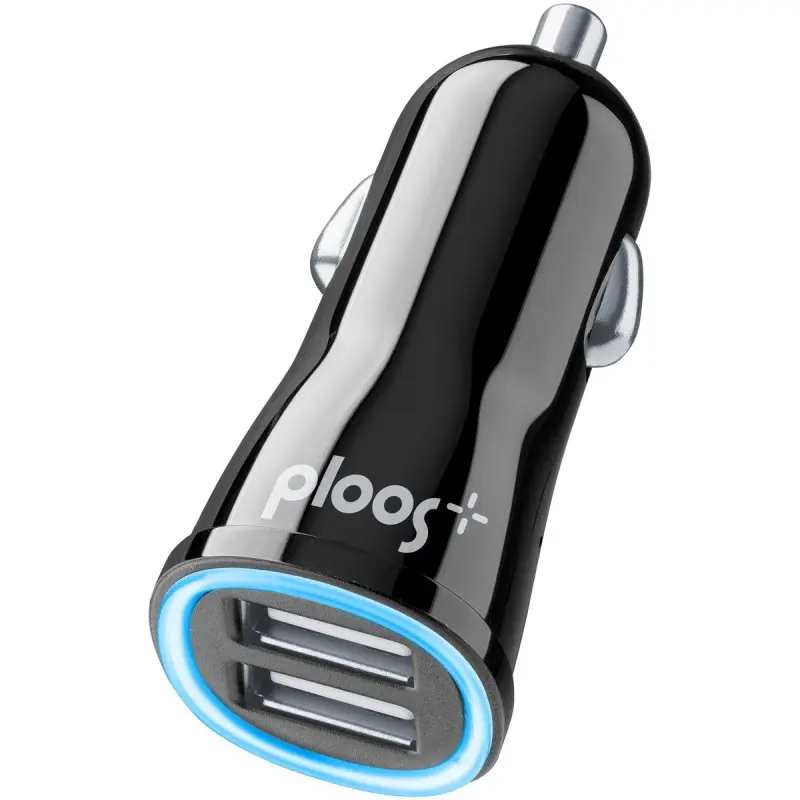 Caricabatterie da auto dual 2 A nero