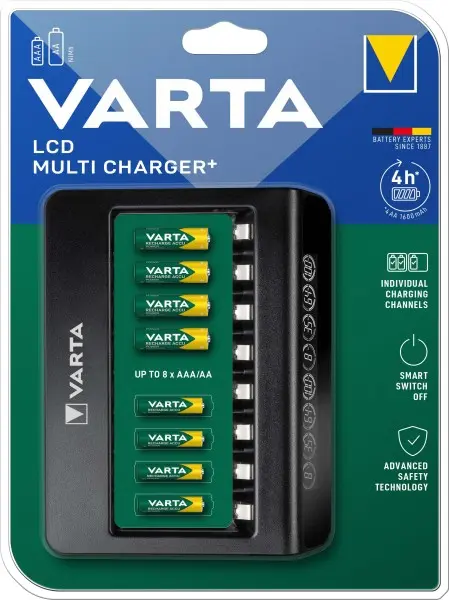 Caricabatterie VARTA LCD multi 8 pz. AA o 8 pz. AAA
