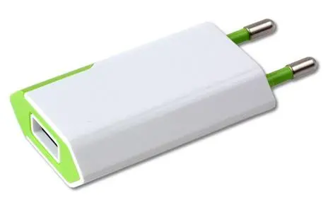 Caricatore USB 1 A compatto spina europea bianco/verde