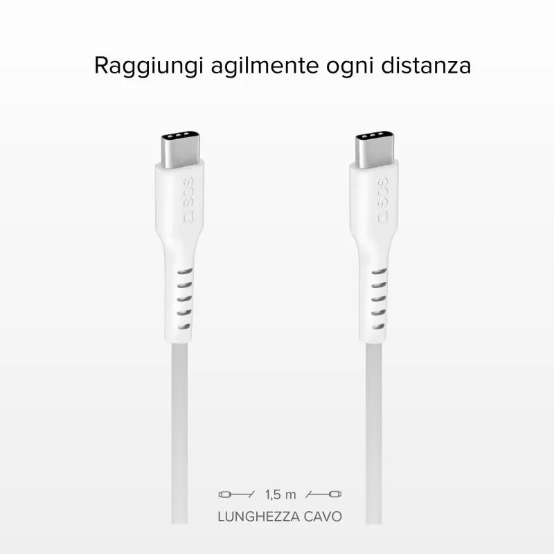 Cavo dati Type-C - Type-C 1,5m Bianco SBS