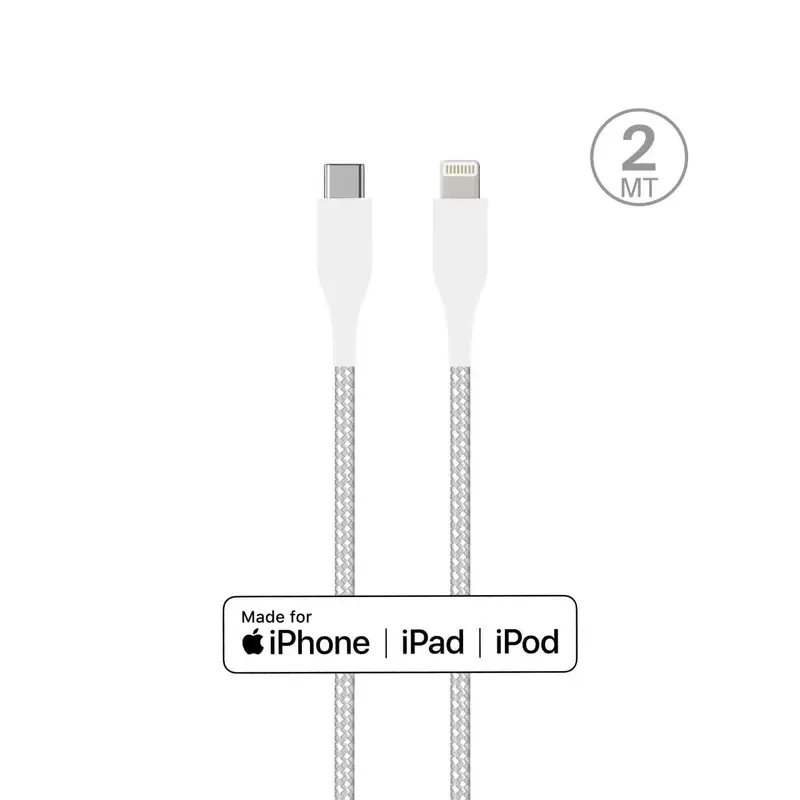 Cavo di ricarica e sincronizzazione Fabrik Ultra-Strong 20W da USB-C a Lightning 2 Mt MFI