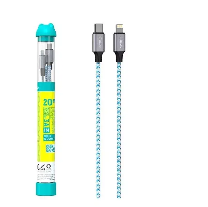CAVO TYPE-C TO LIGHTNING 3A DEVIA DETACLP297A