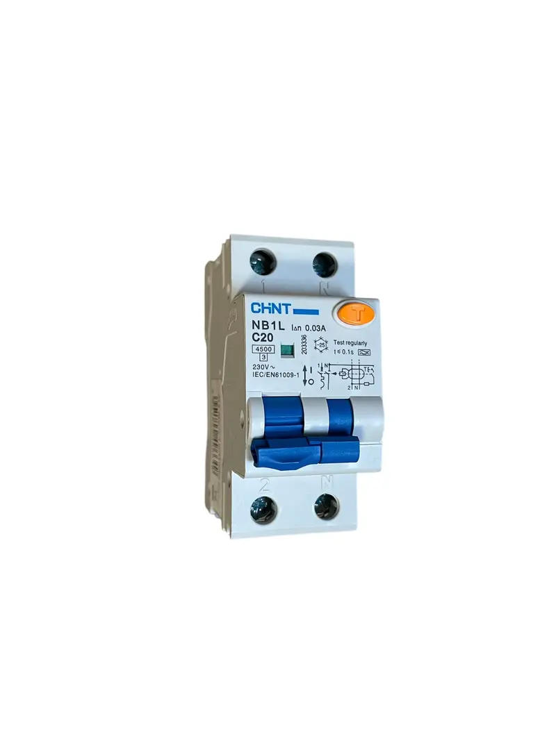 CHINT NB1L1/C20-1PN-4,5-A30 Interruttore magnetotermico differenziale 1P+N 20A 30mA 4,5kA Curva C Tipo A 203336