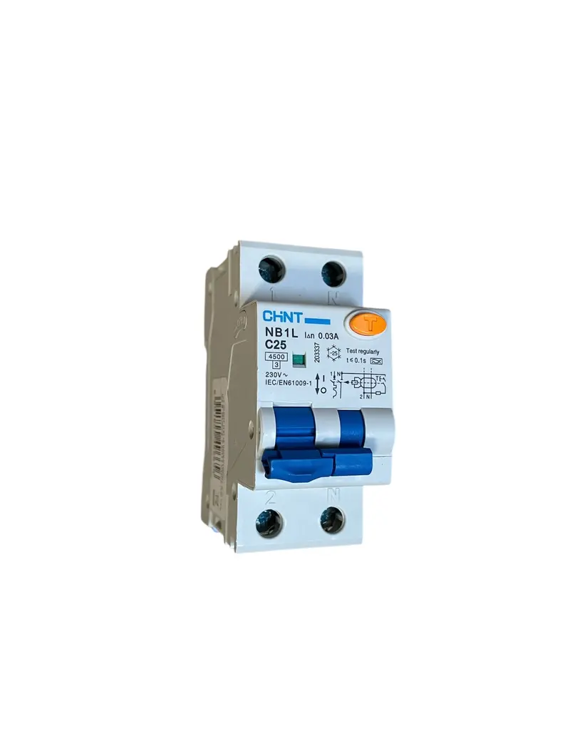 CHINT NB1L1/C25-1PN-4,5-A30 Interruttore magnetotermico differenziale 1P+N 25A 30mA 4,5kA Curva C Tipo A 20337